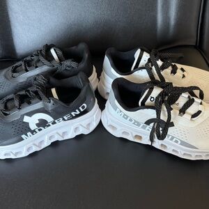 CLOUD running sneakers, black pair is a 7 1/2 white are size 8.